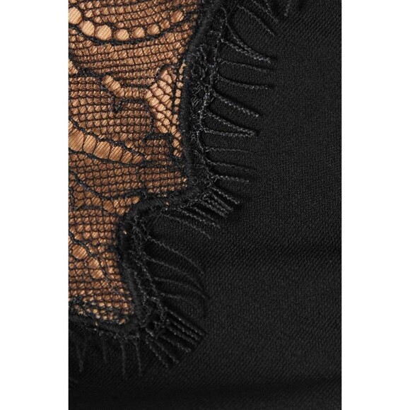 SELF-PORTRAIT Cutout Lace Trimmed Stretch Jersey Chiffon Halterneck Mini Dress 4 - Picture 3 of 13